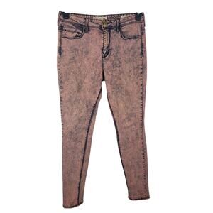 Bullhead Denim CO Jeans Juniors 9 High Rise Skinniest Pink Black Wash Skinny Leg